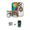 ieg™ iPhone 16 Pro Max Kılıf Nova Minimal Serisi - Siyah 360 Mat Full Body Arka Koruyucu + Pers Alüminyum Kamera Lens - GI