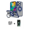 ieg™ iPhone 16 Pro Max Kılıf Nova Minimal Serisi - Siyah 360 Mat Full Body Arka Koruyucu + Pers Alüminyum Kamera Lens - GI