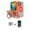 ieg™ iPhone 16 Pro Max Kılıf Nova Minimal Serisi - Siyah 360 Mat Full Body Arka Koruyucu + Pers Alüminyum Kamera Lens - GI