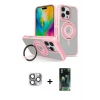 ieg™ iPhone 16 Pro Max Kılıf Nova Minimal Serisi - Siyah 360 Mat Full Body Arka Koruyucu + Pers Alüminyum Kamera Lens - GI