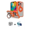 ieg™ iPhone 16 Pro Max Kılıf Nova Minimal Serisi - Siyah 3D Antistatik Seramik Nano Ekran Koruyucu + Pers Alüminyum Kamera Lens - GI
