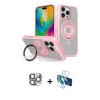 ieg™ iPhone 16 Pro Max Kılıf Nova Minimal Serisi - Siyah 3D Antistatik Seramik Nano Ekran Koruyucu + Pers Alüminyum Kamera Lens - GI