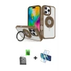 ieg™ iPhone 16 Pro Max Kılıf Nova Minimal Serisi - Siyah 3D Antistatik Seramik Nano Ekran Koruyucu + Raze Metal Kamera Lens - SH