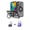 ieg™ iPhone 16 Pro Max Kılıf Nova Minimal Serisi - Siyah Bilvis 5in1 5D Magic Hayalet Cam Ekran Koruyucu + Bilvis Titan Kamera Lens - SH