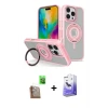 ieg™ iPhone 16 Pro Max Kılıf Nova Minimal Serisi - Siyah Bilvis 5in1 5D Magic Hayalet Cam Ekran Koruyucu + Raze Metal Kamera Lens - CLTM