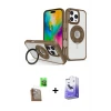 ieg™ iPhone 16 Pro Max Kılıf Nova Minimal Serisi - Siyah Bilvis 5in1 5D Magic Hayalet Cam Ekran Koruyucu + Raze Metal Kamera Lens - CLTM