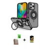 ieg™ iPhone 16 Pro Max Kılıf Nova Minimal Serisi - Siyah Buffer Cam Ekran Koruyucu + Raze Metal Kamera Lens - CLTM