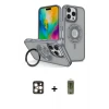 ieg™ iPhone 16 Pro Max Kılıf Nova Minimal Serisi - Siyah Joko Magic 5D Hayalet Cam + PVD Metal Kamera Lens - GD