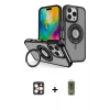 ieg™ iPhone 16 Pro Max Kılıf Nova Minimal Serisi - Siyah Joko Magic 5D Hayalet Cam + PVD Metal Kamera Lens - GD