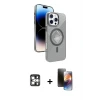 ieg™ iPhone 16 Pro Max Kılıf Nova Modern Prime - Siyah 3D Antistatik Mat Seramik Nano Ekran Koruyucu + PVD Metal Kamera Lens - GS