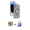 ieg™ iPhone 16 Pro Max Kılıf Nova Modern Prime - Siyah Bilvis 5in1 5D Magic Hayalet Cam Ekran Koruyucu + Pers Alüminyum Kamera Lens - CLTM