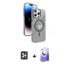 ieg™ iPhone 16 Pro Max Kılıf Nova Modern Prime - Siyah Bilvis 5in1 5D Magic Hayalet Cam Ekran Koruyucu + PVD Metal Kamera Lens - SH