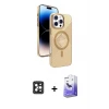 ieg™ iPhone 16 Pro Max Kılıf Nova Modern Prime - Siyah Bilvis 5in1 5D Magic Hayalet Cam Ekran Koruyucu + PVD Metal Kamera Lens - SH