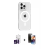 ieg™ iPhone 16 Pro Max Kılıf Pusula Form Özel Seri - Siyah 3D Antistatik Mat Seramik Nano Ekran Koruyucu + Bilvis Titan Kamera Lens - SH