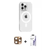 ieg™ iPhone 16 Pro Max Kılıf Pusula Form Özel Seri - Siyah Bilvis 3X AR HD Cam Ekran Koruyucu + Pers Alüminyum Kamera Lens - CLTM