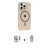 ieg™ iPhone 16 Pro Max Kılıf Pusula Form Özel Seri - Siyah Joko Magic 5D Cam + Pers Alüminyum Kamera Lens - GS