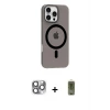 ieg™ iPhone 16 Pro Max Kılıf Pusula Form Özel Seri - Siyah Joko Magic 5D Hayalet Cam + Pers Alüminyum Kamera Lens - GI
