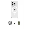 ieg™ iPhone 16 Pro Max Kılıf Pusula Form Özel Seri - Siyah Joko Magic 5D Hayalet Cam + Pers Alüminyum Kamera Lens - GI
