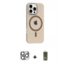ieg™ iPhone 16 Pro Max Kılıf Pusula Form Özel Seri - Siyah Joko Magic 5D Hayalet Cam + Pers Alüminyum Kamera Lens - GI