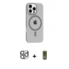 ieg™ iPhone 16 Pro Max Kılıf Pusula Form Özel Seri - Siyah Joko Magic 5D Hayalet Cam + Pers Alüminyum Kamera Lens - GI