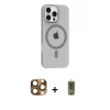 ieg™ iPhone 16 Pro Max Kılıf Pusula Form Özel Seri - Siyah Joko Magic 5D Hayalet Cam + Pers Alüminyum Kamera Lens - CLTM