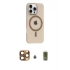ieg™ iPhone 16 Pro Max Kılıf Pusula Form Özel Seri - Siyah Joko Magic 5D Hayalet Cam + Pers Alüminyum Kamera Lens - CLTM