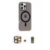 ieg™ iPhone 16 Pro Max Kılıf Pusula Form Özel Seri - Siyah Joko Magic 5D Hayalet Cam + Pers Alüminyum Kamera Lens - CLTM
