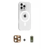 ieg™ iPhone 16 Pro Max Kılıf Pusula Form Özel Seri - Siyah Joko Magic 5D Hayalet Cam + Pers Alüminyum Kamera Lens - CLTM