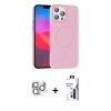 ieg™ iPhone 16 Pro Max Kılıf Siluet Doku Özel Seri - Siyah Bilvis 3X AR Hayalet Cam Ekran Koruyucu + Pers Alüminyum Kamera Lens - GS