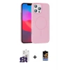 ieg™ iPhone 16 Pro Max Kılıf Siluet Doku Özel Seri - Siyah Buffer Hayalet Cam Ekran Koruyucu + Bilvis Titan Kamera Lens - GS