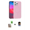 ieg™ iPhone 16 Pro Max Kılıf Siluet Doku Özel Seri - Siyah Buffer Hayalet Cam Ekran Koruyucu + Raze Metal Kamera Lens - CLTM