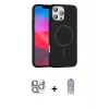 ieg™ iPhone 16 Pro Max Kılıf Siluet Doku Özel Seri - Siyah Joko Magic 5D Cam + Pers Alüminyum Kamera Lens - GS