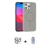 ieg™ iPhone 16 Pro Max Kılıf Siluet Doku Özel Seri - Siyah Joko Magic 5D Cam + Pers Alüminyum Kamera Lens - GS