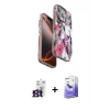 ieg™ iPhone 16 Pro Max Kılıf Siluet Doku - Siyah Bilvis 5in1 5D Magic Hayalet Cam Ekran Koruyucu + Bilvis Titan Kamera Lens - TMGI