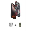 ieg™ iPhone 16 Pro Max Kılıf Siluet Doku - Siyah Joko Magic 5D Hayalet Cam + Pers Alüminyum Kamera Lens - GS