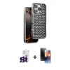 ieg™ iPhone 16 Pro Max Kılıf Siluet Form Serisi - Siyah 3D Antistatik Mat Seramik Nano Ekran Koruyucu + Bilvis Titan Kamera Lens - SH