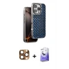 ieg™ iPhone 16 Pro Max Kılıf Siluet Form Serisi - Siyah Bilvis 5in1 5D Magic Hayalet Cam Ekran Koruyucu + Pers Alüminyum Kamera Lens - CLTM