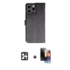 ieg™ iPhone 16 Pro Max Kılıf Siluet Işık Serisi - Siyah 3D Antistatik Mat Seramik Nano Ekran Koruyucu + PVD Metal Kamera Lens - GD