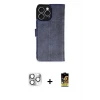 ieg™ iPhone 16 Pro Max Kılıf Siluet Işık Serisi - Siyah Buffer Cam Ekran Koruyucu + Pers Alüminyum Kamera Lens - GS