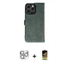ieg™ iPhone 16 Pro Max Kılıf Siluet Işık Serisi - Siyah Buffer Cam Ekran Koruyucu + Pers Alüminyum Kamera Lens - GS
