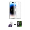 ieg™ iPhone 16 Pro Max Kılıf Siluet Minimal Prime - Şeffaf 360 Full Body Arka Koruyucu + Bilvis Titan Kamera Lens - SH