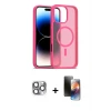 ieg™ iPhone 16 Pro Max Kılıf Siluet Minimal Prime - Siyah 3D Antistatik Mat Seramik Nano Ekran Koruyucu + Pers Alüminyum Kamera Lens - GI