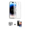ieg™ iPhone 16 Pro Max Kılıf Siluet Minimal Prime - Siyah 3D Antistatik Mat Seramik Nano Ekran Koruyucu + Pers Alüminyum Kamera Lens - GI