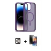 ieg™ iPhone 16 Pro Max Kılıf Siluet Minimal Prime - Siyah 3D Antistatik Mat Seramik Nano Ekran Koruyucu + PVD Metal Kamera Lens - GD