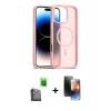 ieg™ iPhone 16 Pro Max Kılıf Siluet Minimal Prime - Siyah 3D Antistatik Mat Seramik Nano Ekran Koruyucu + Raze Metal Kamera Lens - SH