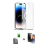 ieg™ iPhone 16 Pro Max Kılıf Siluet Minimal Prime - Siyah 3D Antistatik Mat Seramik Nano Ekran Koruyucu + Raze Metal Kamera Lens - SH