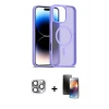 ieg™ iPhone 16 Pro Max Kılıf Siluet Minimal Prime - Siyah 3D Antistatik Mat Seramik Nano Ekran Koruyucu + Pers Alüminyum Kamera Lens - GI