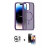ieg™ iPhone 16 Pro Max Kılıf Siluet Minimal Prime - Siyah 3D Antistatik Mat Seramik Nano Ekran Koruyucu + Pers Alüminyum Kamera Lens - GI