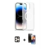 ieg™ iPhone 16 Pro Max Kılıf Siluet Minimal Prime - Siyah 3D Antistatik Mat Seramik Nano Ekran Koruyucu + PVD Metal Kamera Lens - GD