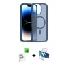 ieg™ iPhone 16 Pro Max Kılıf Siluet Minimal Prime - Siyah 3D Antistatik Seramik Nano Ekran Koruyucu + Raze Metal Kamera Lens - BZ